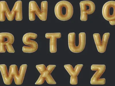 Cute soft alphabet 3D model