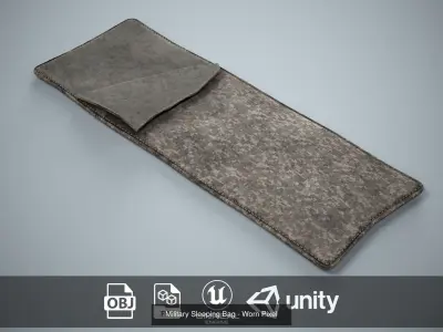 Sleeping Bag Pack - 6 Military and Medieval Bedrolls 3D Model Collection
