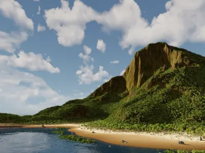 Bundle of islands in Blender 3D model