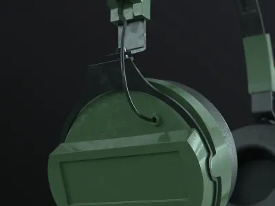 Military tactical concept headsets mid poly model 3D model