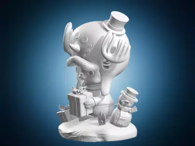 Chopper Christmas Holiday Winter Miniature Statue 3D print model