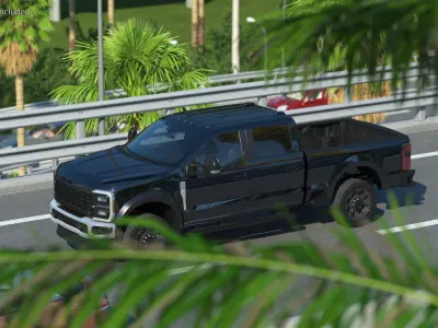 Black Heavy Duty Pickup Truck 3D model