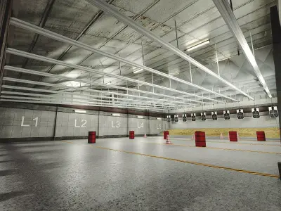 Gun Ranges Room Low-poly 3D model