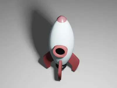 Cartoon Rocket Ship  3D model