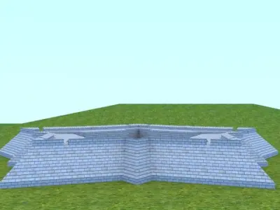 Little star fortress Vauban style Low-poly 3D model