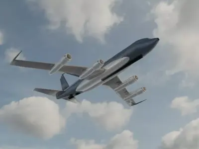 RC-135A Style Military Jet - Custom 1950s Transport Low-poly 3D model