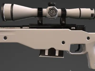 AWP Lowpoly sniper rifle with scope Low-poly 3D model