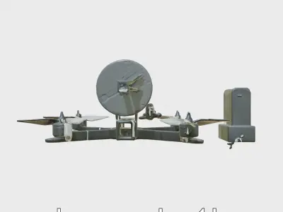 Quadcopter Drone with Camera and Accessories Low-poly 3D model