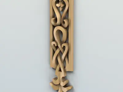 Carved decor vertical 003 Free 3D model