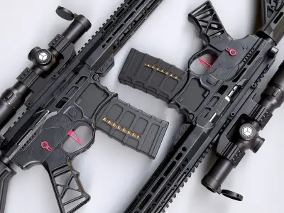 M4 Skeletonized F1 Firearms Low-poly 3D model