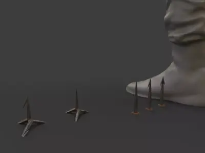Foot trap caltrops crows feet Low-poly 3D model
