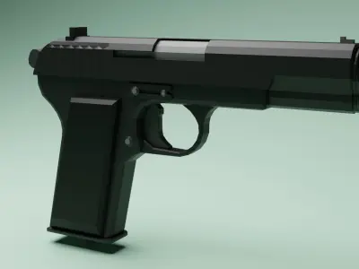 TT-33 Low poly weapon Free low-poly 3D model