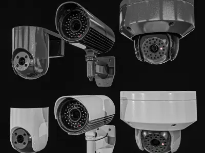 CCTV Camera Pack Low-poly 3D model