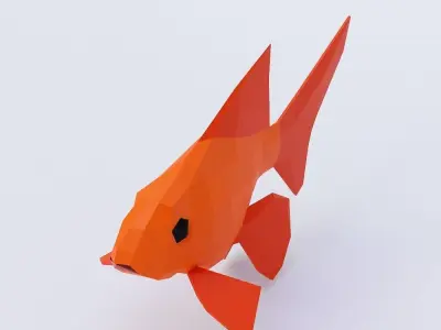 Gold fish low poly 3d model  Low-poly 3D model