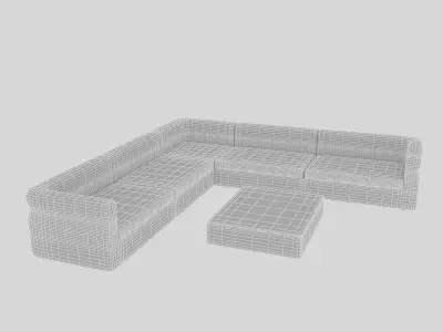 garden armchair Low-poly 3D model