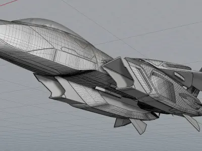 F-14  stealth concept Low-poly 3D model