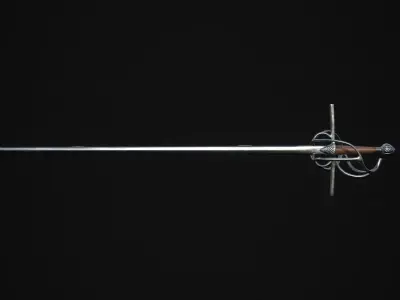 Rapier sword Low-poly 3D model