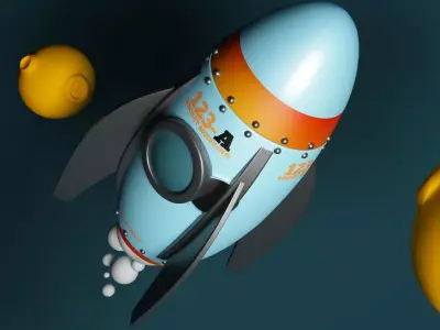 Cartoon Rocket 3D model shop