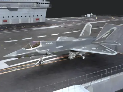 4 coatings of Shenyang J35 F35 gyrfalcon Fighter Low-poly 3D model