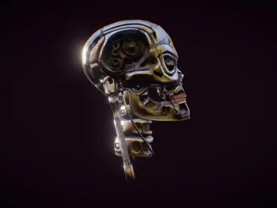 T-800 robot skull Free low-poly 3D model