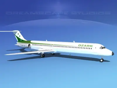 Douglas DC-9-50 Ozark Airlines 3D model