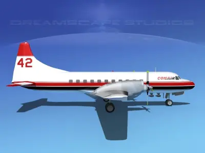 Convair CV-580 Conair Firefighter 3D model