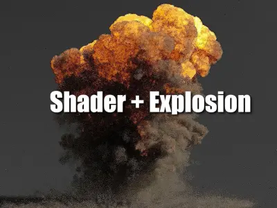 Blender Smoke and Fire Shader and Free Explosion 3D Model 3D model