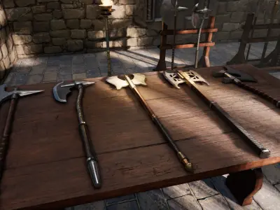 Fantasy Warrior Weapons Low-poly 3D model