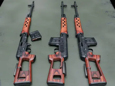 SVD rifle Low-poly 3D model