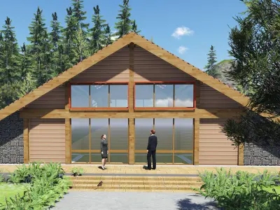 Timber Frame Office Building 3D model