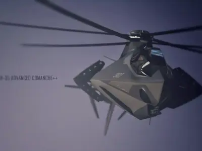 F35 C0MANCHE C0NCEPT Low-poly 3D model