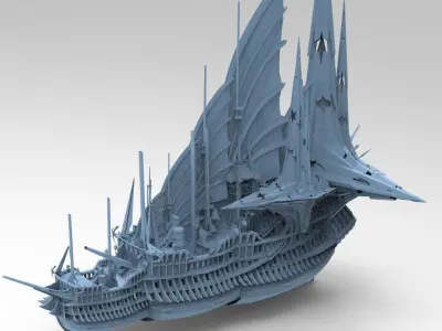 Sci fi Mongol pirate Cruiser 3D model