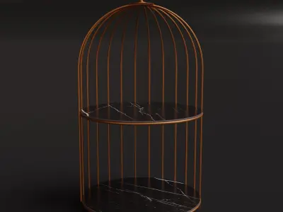 cosmetic shelf gold Free 3D model