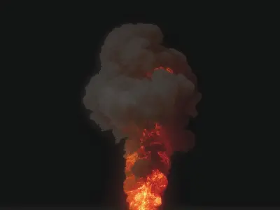 Big Oil Fire Animation 3D model