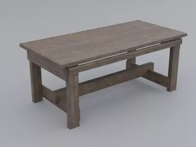 Simple Wooden Table Free low-poly 3D model