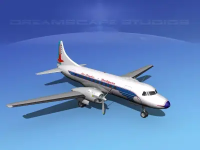 Convair CV-340 LA Dodgers 3D model