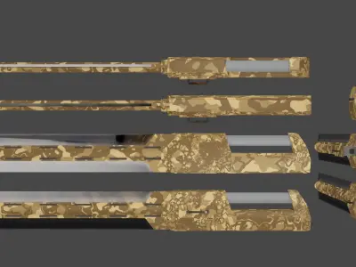 sword with tank barrel Free 3D model