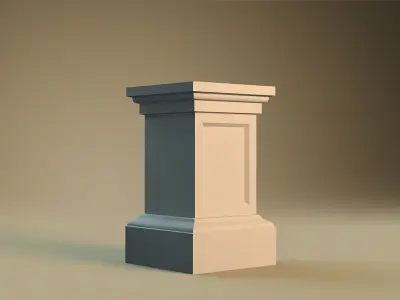 Pedestal 2 concrete column Free low-poly 3D model