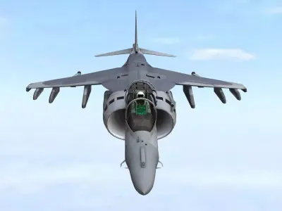 Fighter Jet Flying In Sky Plane V04 Low-poly 3D model