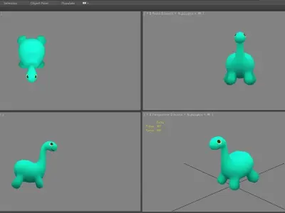 Cartoon little dinosaur toy Low-poly 3D model