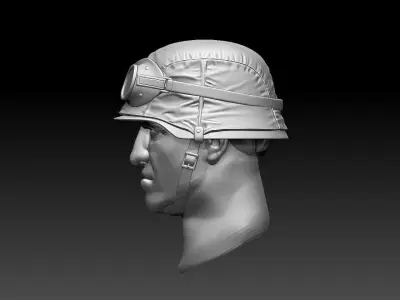 helmet soldier wearing and goggles 3D print model