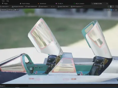 Rigged Mig-31Foxhound with Cockpit Low-poly 3D model