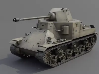 M2E2 Flamethrower Medium Tank Low-poly 3D model