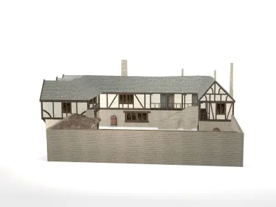 Medieval Inn The Blue Rabbit Free low-poly 3D model