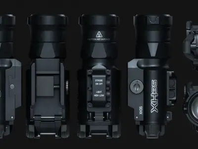 SureFire XH35 Weapon Flashlight Attachment - Game Asset Low-poly 3D model