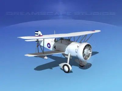 Curtiss F-11-C2 Goshawk V08 3D model