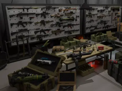 Lowpoly Weapon Pack Low-poly 3D model