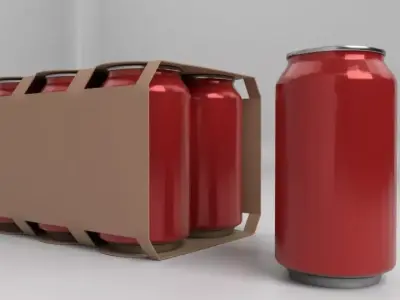 Beverage Branding Package No11 6Pack Free low-poly 3D model