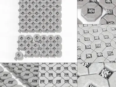 Ecoparking square stone thick one part n2 3D model