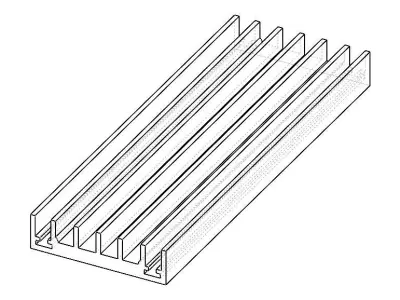 Aluminum Extruded Heat Sink MOD AL-01hs Low-poly 3D model